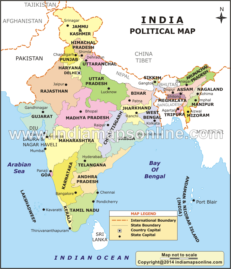 India 2015 – Political Map | Mr. Cool